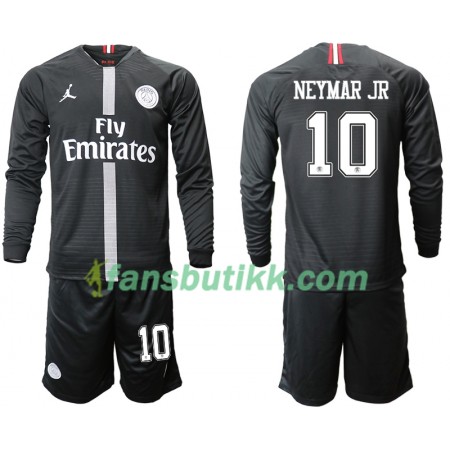 Fotballdrakt Paris Saint-Germain NEYMAR JR 10 Jodan Svart Barn Tredjetrøye 2018/19 Langermet
